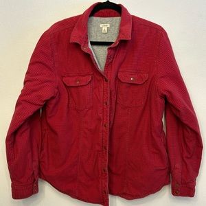 Vintage LL Bean Red Flannel Coat, Thick Comfy Lined L.L. Bean size XL